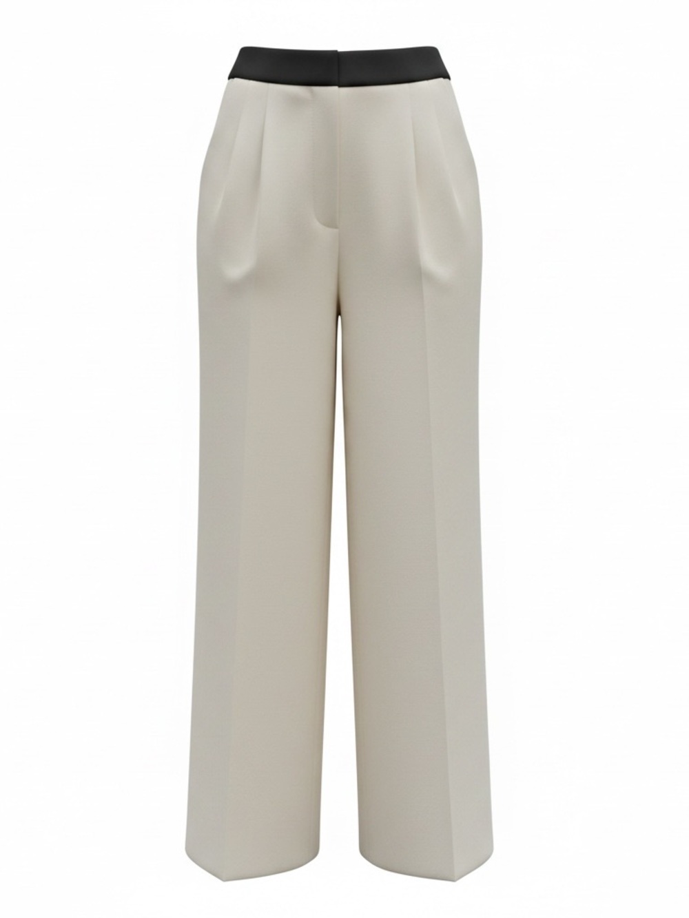 Beautiful Gibson Latimer Wide Leg Cream Trousers with Black Waistband